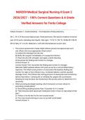  NUR209 Medical Surgical Nursing II Exam 2 2026&sol;2027 - 100&percnt; Correct Questions & A Grade Verified Answers for Fortis College