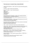 PSYCHOLOGY 160-JMU FINAL EXAM REVIEW