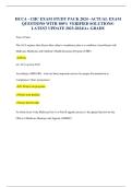 HCCA - CHC EXAM STUDY PACK 2024 &ndash;ACTUAL EXAM  QUESTIONS WITH 100&percnt; VERIFIED SOLUTIONS LATEST UPDATE 2023-2024&sol;A&plus; GRADE 