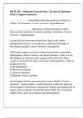 MCB 246 - Endocrine System&colon; Day 1 &lpar;Exam 3&rpar; Questions With Complete Solutions