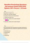 OpenStax Psychology Questions and answers &lpar;Latest 2025&sol;2026 Update&rpar; 100&percnt; Correct &vert; A Grade     