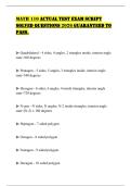 MATH 110 ACTUAL TEST EXAM SCRIPT SOLVED QUESTIONS 2026 GUARANTEED TO PASS&period;