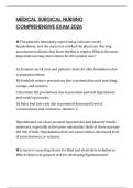 MEDICAL SURGICAL NURSING COMPREHENSIVE EXAM 2026