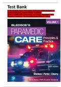 Test Bank for Paramedic Care - Principles & Practice ED&period;6 Volume 1-5 by Bryan Bledsoe&comma; Robert Porter & Richard Cherry&period;COMPLETE&comma; Elaborated and Latest Test Bank &period; ALL Chapters Included - Reviewed&sol;Updated Edition  5&ast; Rated