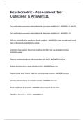 Psychometric - Assessment Test Questions & Answers