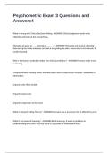 Psychometric Exam 3 Questions and Answers