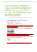 AL BC-U Building Construction  Under Four Stories Exam Questions  And Correct Answers &lpar;Verified  Answers&rpar; Plus Rationale2026 Q&A&vert;  Instant Download Pdf 