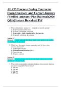 AL CP Concrete Paving Contractor  Exam Questions And Correct Answers  &lpar;Verified Answers&rpar; Plus Rationale2026  Q&A&vert; Instant Download Pdf 