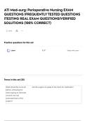 ATI Med-surg&colon; Perioperative Nursing EXAM QUESTIONS &vert;FREQUENTLY TESTED QUESTIONS &vert;TESTING REAL EXAM QUESTIONS&vert;VERIFIED SOLUTIONS &lpar;100&percnt; CORRECT&rpar;