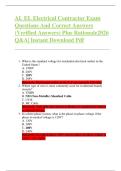 AL EL Electrical Contractor Exam  Questions And Correct Answers  &lpar;Verified Answers&rpar; Plus Rationale2026  Q&A&vert; Instant Download Pdf 