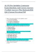 AL FS Fire Sprinkler Contractor  Exam Questions And Correct Answers  &lpar;Verified Answers&rpar; Plus Rationale2026  Q&A&vert; Instant Download Pdf  