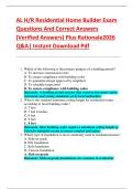 AL H&sol;R Residential Home Builder Exam  Questions And Correct Answers  &lpar;Verified Answers&rpar; Plus Rationale2026  Q&A&vert; Instant Download Pdf