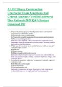 AL HC Heavy Construction  Contractor Exam Questions And  Correct Answers &lpar;Verified Answers&rpar;  Plus Rationale2026 Q&A&vert; Instant  Download Pdf  