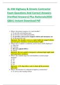AL HW Highway & Streets Contractor  Exam Questions And Correct Answers  &lpar;Verified Answers&rpar; Plus Rationale2026  Q&A&vert; Instant Download Pdf 