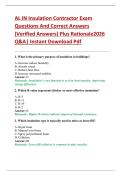 AL IN Insulation Contractor Exam  Questions And Correct Answers  &lpar;Verified Answers&rpar; Plus Rationale2026  Q&A&vert; Instant Download Pdf  