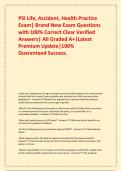 PSI Life&comma; Accident&comma; Health Practice Exam&vert; Brand New Exam Questions with 100&percnt; Correct Clear Verified Answers&vert; All Graded A&plus;&vert;Latest Premium Update&vert;100&percnt; Guaranteed Success&period;