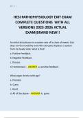 HESI PATHOPHYSIOLOGY EXIT EXAM  COMPLETE QUESTIONS  WITH ALL  VERSIONS 2025-2026 ACTUAL  EXAM&lpar;BRAND NEW&excl;&excl; 