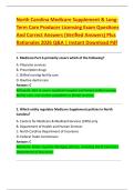 North Carolina Medicare Supplement & Long Term Care Producer Licensing Exam Questions  And Correct Answers &lpar;Verified Answers&rpar; Plus  Rationales 2026 Q&A &vert; Instant Download Pdf