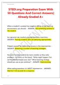 STEDI&period;org Preparation Exam With  50 Questions And Correct Answers&vert;  Already Graded A&plus;