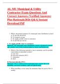 AL MU Municipal & Utility  Contractor Exam Questions And  Correct Answers &lpar;Verified Answers&rpar;  Plus Rationale2026 Q&A&vert; Instant  Download Pdf 