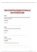 District of Columbia Rules & Regulations Test Questions and  Answers &vert;Fall 2026&sol;2027 Update