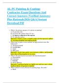 AL PC Painting & Coatings  Contractor Exam Questions And  Correct Answers &lpar;Verified Answers&rpar;  Plus Rationale2026 Q&A&vert; Instant  Download Pdf  