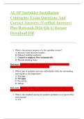 AL SP Sprinkler Installation  Contractor Exam Questions And  Correct Answers &lpar;Verified Answers&rpar;  Plus Rationale2026 Q&A&vert; Instant  Download Pdf 