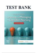 Test Bank for Yoder-Wise&rsquo;s Leading and Managing in Canadian Nursing &ndash; 2nd Edition by Patricia  Yoder-Wise & Janice Waddell &vert; Nursing Leadership & Management Exam Prep 2025&sol;2026