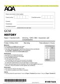 2025 AQA GCSE HISTORY Paper 1 Section A&sol;A&colon; America&comma; 1840&ndash;1895&colon; Expansion and consolidation Combined Question Paper with Final Marking Scheme