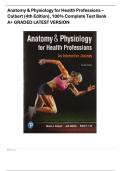 Anatomy & Physiology for Health Professions &ndash; Colbert &lpar;4th Edition&rpar;&comma; 100&percnt; Complete Test Bank A&plus; GRADED LATEST VERSION