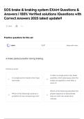 SOS brake & braking system EXAM Questions & Answers &vert; 100&percnt; Verified solutions &vert;Questions with Correct Answers 2025 latest update&excl;&excl;
