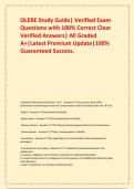 OLERE Study Guide&vert; Verified Exam Questions with 100&percnt; Correct Clear Verified Answers&vert; All Graded A&plus;&vert;Latest Premium Update&vert;100&percnt; Guaranteed Success&period;