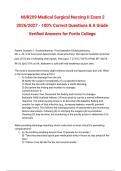  NUR209 Medical Surgical Nursing II Exam 2 2026&sol;2027 - 100&percnt; Correct Questions & A Grade Verified Answers for Fortis College