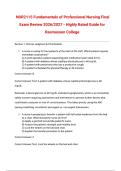 NUR2115 Fundamentals of Professional Nursing Final Exam Review 2026&sol;2027 - Highly Rated Guide for Rasmussen College