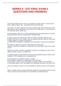 SERIES 6 - STC FINAL EXAM 2 QUESTIONS AND ANSWERS