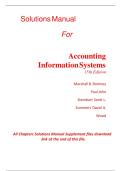 Solution Manual for Accounting Information Systems 15th Edition by Marshall B Romney&comma; Paul J&period; Steinbart&comma; Scott L&period; Summers&comma; David A&period; Wood