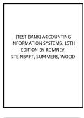 Test Bank For Accounting Information Systems&comma; 15th Edition by Romney&comma; Steinbart&comma; Summers&comma; Wood all chapters&period;