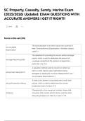 SC Property&comma; Casualty&comma; Surety&comma; Marine Exam &lpar;2025&sol;2026&rpar; Updated&colon; EXAM QUESTIONS WITH ACCURATE ANSWERS &vert; GET IT RIGHT&excl;&excl;