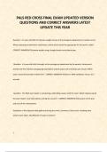 PALS RED CROSS FINAL EXAM UPDATED VERSION QUESTIONS AND CORRECT ANSWERS LATEST UPDATE THIS YEAR