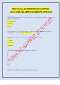 PALS- PEDIATRIC ADVANCED LIFE SUPPORT QUESTIONS AND VERIFIED ANSWERS 2024-2025 