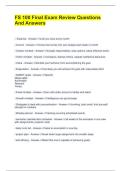 FS 100 Final Exam Review Questions And Answers