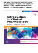 Test Bank for Introduction to Clinical Pharmacology&comma; 11th Edition by Constance G&period; Visovsky&vert;9780443115950&vert;All Chapters 1-20&vert;LATEST