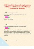 MSF Basic Rider Course Study Questions &vert; 75 Q&A &vert; 100&percnt; Correct &vert; The Ultimate Guide for Yr&period; 2026&sol;2027  