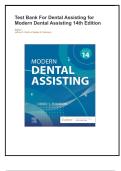 Test Bank For Dental Assisting for Modern Dental Assisting 14th Edition By Jeffrey R&period; Smith & Debbie S&period; Robinson &vert;All Chapters &vert; Newest Version