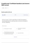 Crossfit Level 1 Certificate Questions and Answers 100&percnt; Correct
