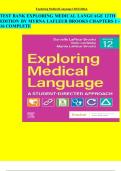 Test Bank For Exploring Medical Language&colon; A Student-Directed Approach 12th Edition by Myrna LaFleur Brooks&vert; 9780323711562&vert; All Chapters 1-16&vert;LATEST