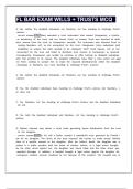 FLORIDA WILLS LAW BAR EXAM ACTUAL EXAM REVIEW GUIDE 100 QUESTIONS AND CORRECT DETAILED ANSWERS&vert;AGRADE&vert;BRAND NEW&excl;&excl;