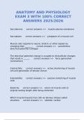 ANATOMY AND PHYSIOLOGY EXAM 3 WITH 100&percnt; CORRECT ANSWERS 2025&sol;2026