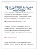 NSG-322 PRACTICE HESI Questions and  Correct Answers&sol; Latest Update &sol;  Already Graded