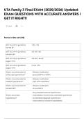 UTA Family 3 Final EXAM &lpar;2025&sol;2026&rpar; Updated&colon; EXAM QUESTIONS WITH ACCURATE ANSWERS &vert; GET IT RIGHT&excl;&excl;